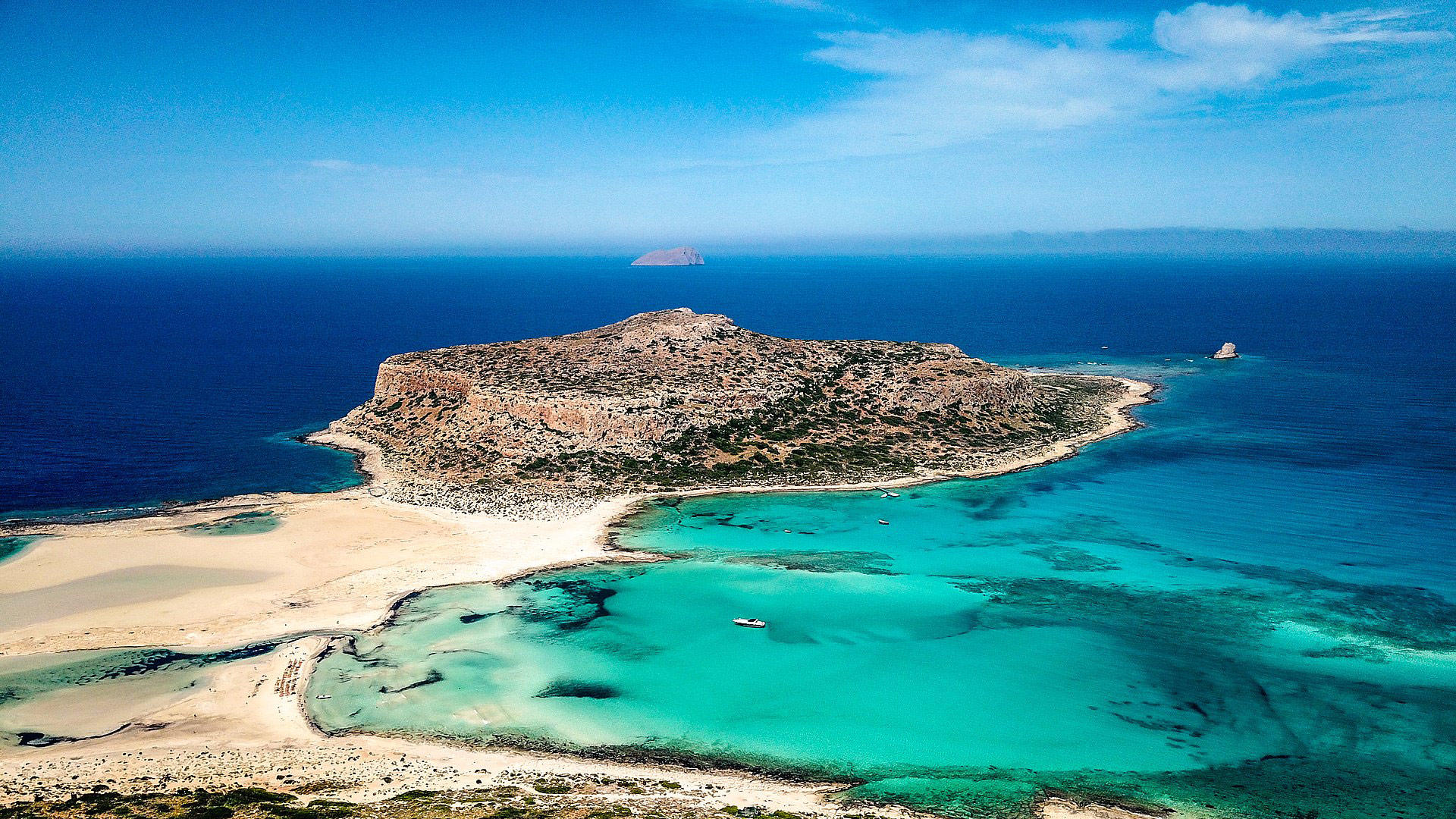 Balos Lagoon in Chania Crete with turquoise waters and white sand beach